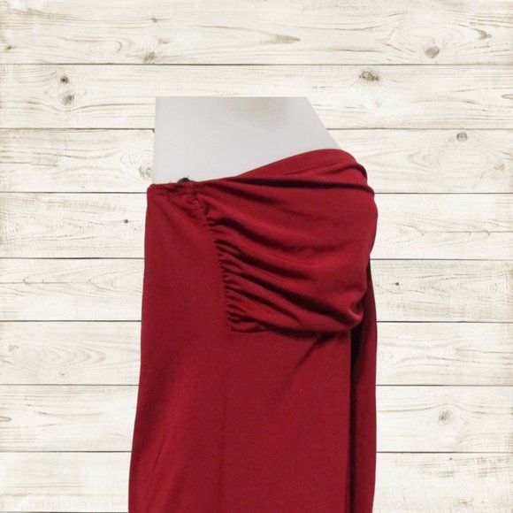 K scion Party prom mini dress size Small strapless color burgundy - Picture 3 of 13